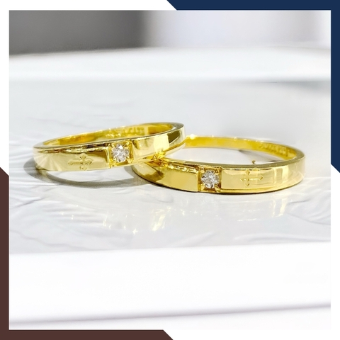 Nhẫn Cặp Đôi Vàng Tây, Nhẫn Cưới Vàng 10k Nhiều Mẫu Mới Đẹp Mã NVCD12