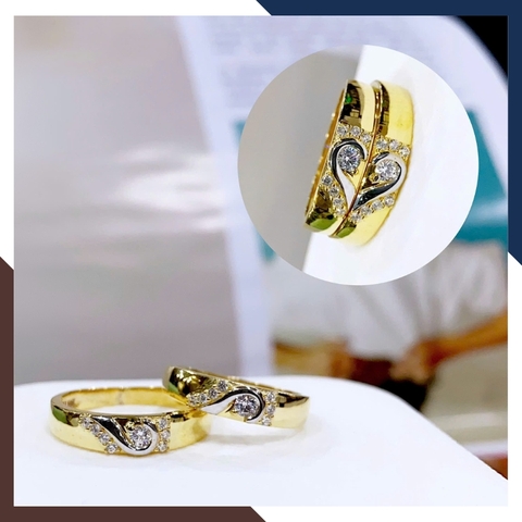 Nhẫn Cặp Đôi Vàng Tây, Nhẫn Cưới Vàng 10k Nhiều Mẫu Mới Đẹp Mã NVCD12