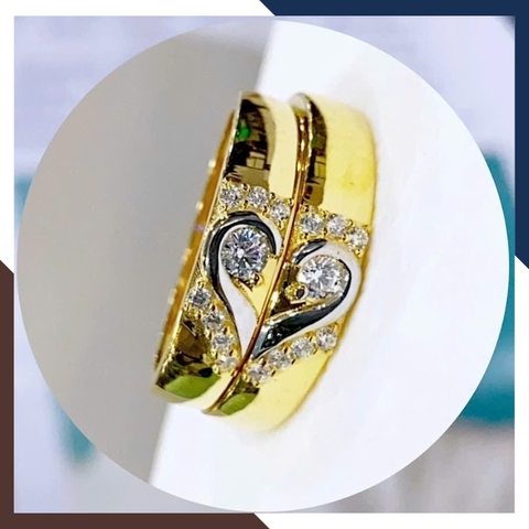 Nhẫn Cặp Đôi Vàng Tây, Nhẫn Cưới Vàng 10k Nhiều Mẫu Mới Đẹp Mã NVCD12