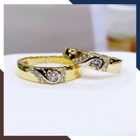 Nhẫn Cặp Đôi Vàng Tây, Nhẫn Cưới Vàng 10k Nhiều Mẫu Mới Đẹp Mã NVCD12