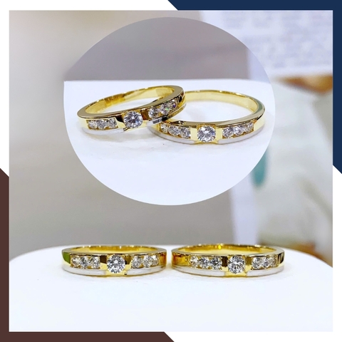Nhẫn Cặp Đôi Vàng Tây, Nhẫn Cưới Vàng 10k Nhiều Mẫu Mới Đẹp Mã NVCD12
