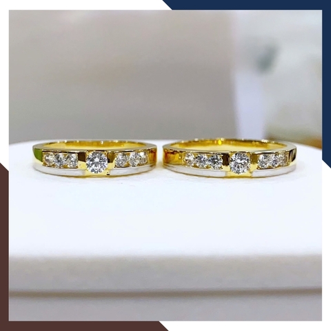 Nhẫn Cặp Đôi Vàng Tây, Nhẫn Cưới Vàng 10k Nhiều Mẫu Mới Đẹp Mã NVCD12