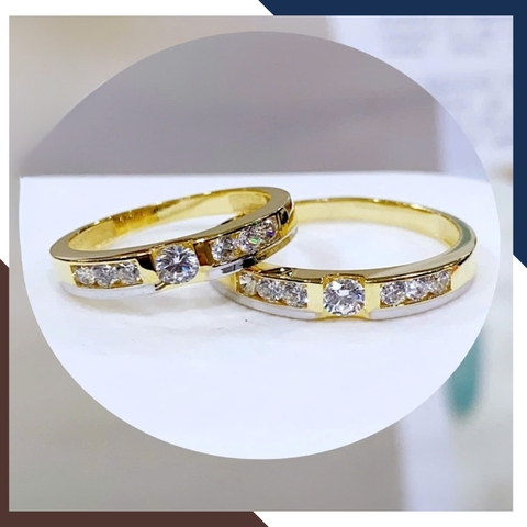 Nhẫn Cặp Đôi Vàng Tây, Nhẫn Cưới Vàng 10k Nhiều Mẫu Mới Đẹp Mã NVCD12