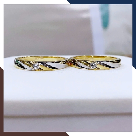 Nhẫn Cặp Đôi Vàng Tây, Nhẫn Cưới Vàng 10k Nhiều Mẫu Mới Đẹp Mã NVCD12