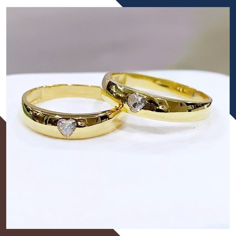 Nhẫn Cặp Đôi Vàng Tây, Nhẫn Cưới Vàng 10k Nhiều Mẫu Mới Đẹp Mã NVCD12