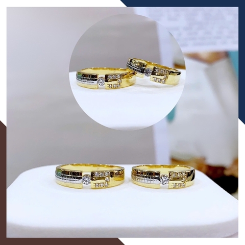Nhẫn Cặp Đôi Vàng Tây, Nhẫn Cưới Vàng 10k Nhiều Mẫu Mới Đẹp Mã NVCD12