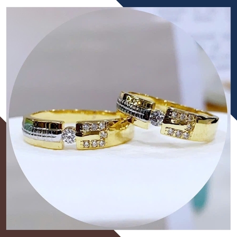 Nhẫn Cặp Đôi Vàng Tây, Nhẫn Cưới Vàng 10k Nhiều Mẫu Mới Đẹp Mã NVCD12