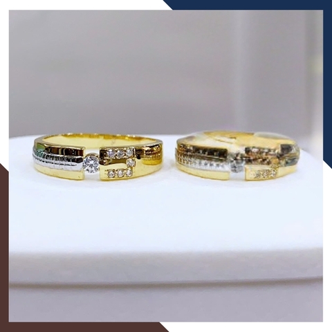 Nhẫn Cặp Đôi Vàng Tây, Nhẫn Cưới Vàng 10k Nhiều Mẫu Mới Đẹp Mã NVCD12