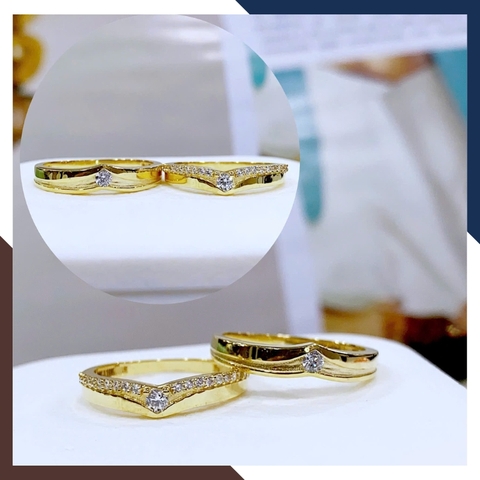 Nhẫn Cặp Đôi Vàng Tây, Nhẫn Cưới Vàng 10k Nhiều Mẫu Mới Đẹp Mã NVCD12