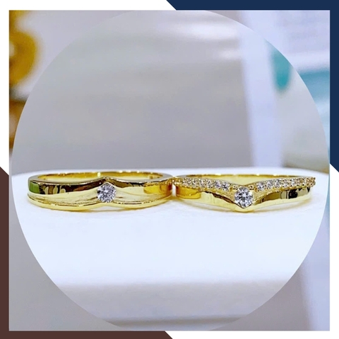 Nhẫn Cặp Đôi Vàng Tây, Nhẫn Cưới Vàng 10k Nhiều Mẫu Mới Đẹp Mã NVCD12