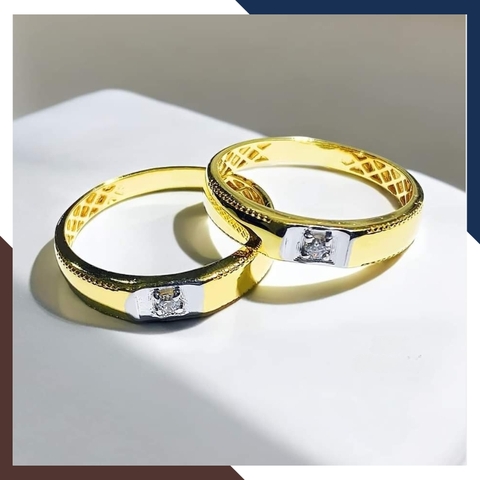 Nhẫn Cặp Đôi Vàng Tây, Nhẫn Cưới Vàng 10k Nhiều Mẫu Mới Đẹp Mã NVCD12