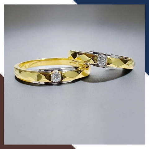 Nhẫn Cặp Đôi Vàng Tây, Nhẫn Cưới Vàng 10k Nhiều Mẫu Mới Đẹp Mã NVCD12