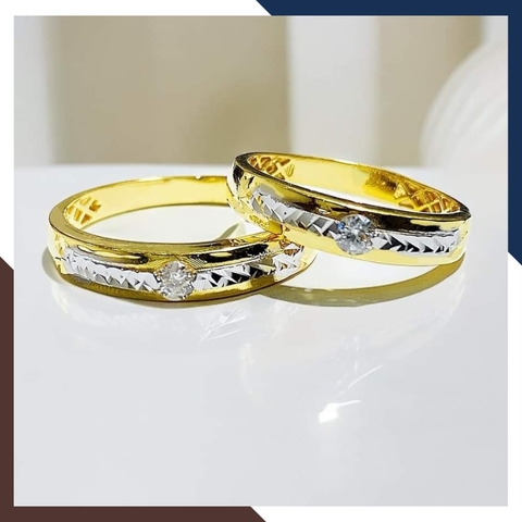 Nhẫn Cặp Đôi Vàng Tây, Nhẫn Cưới Vàng 10k Nhiều Mẫu Mới Đẹp Mã NVCD12