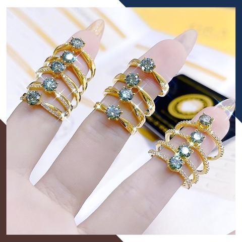 Nhẫn Cầu Hôn Kim Cương Nhân Tạo Moissanite NVN180 | Vàng Tây 10k
