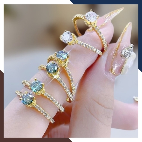 Nhẫn Cầu Hôn Kim Cương Nhân Tạo Moissanite NVN180 | Vàng Tây 10k
