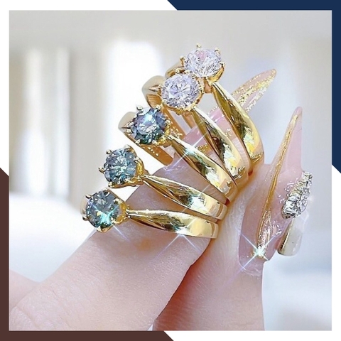Nhẫn Cầu Hôn Kim Cương Nhân Tạo Moissanite NVN180 | Vàng Tây 10k