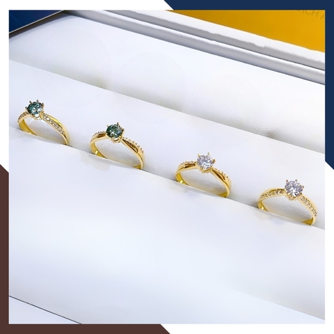 Nhẫn Cầu Hôn Kim Cương Nhân Tạo Moissanite NVN180 | Vàng Tây 10k
