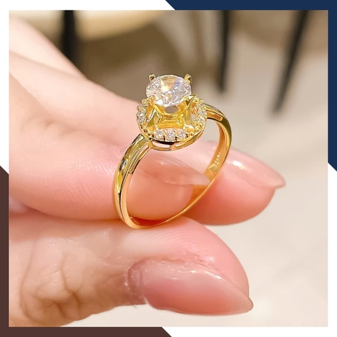 Nhẫn Cầu Hôn, Nhẫn Vàng Nữ Đính Đá NVN183 | Vàng Tây 10k