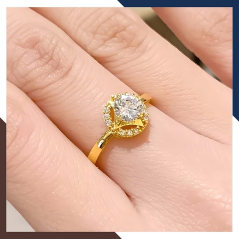 Nhẫn Cầu Hôn, Nhẫn Vàng Nữ Đính Đá NVN183 | Vàng Tây 10k