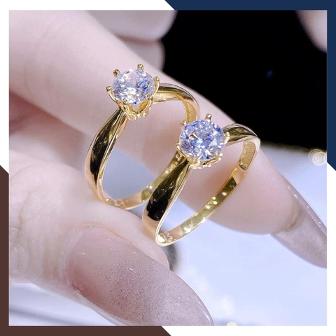 Nhẫn Cầu Hôn, Nhẫn Vàng Nữ Đính Đá NVN183 | Vàng Tây 10k