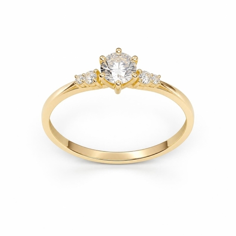 Nhẫn Cầu Hôn Vàng 10K NVCH008 – Solitaire Side Stone, 2 Mẫu Thiết Kế