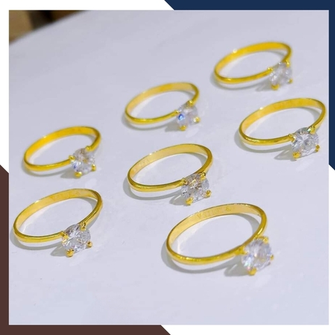 Nhẫn cầu hôn vàng tây 10k đính đá, nhẫn vàng nữ đẹp đơn giản mã 899TL31