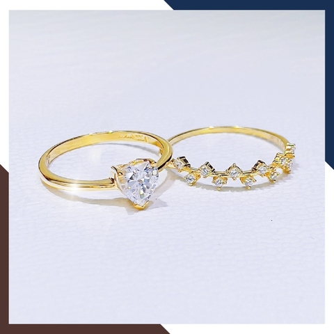 Nhẫn Cầu Hôn Vàng Tây, Nhẫn Vàng Nữ 10k Hình Trái Tim Đẹp NVN172