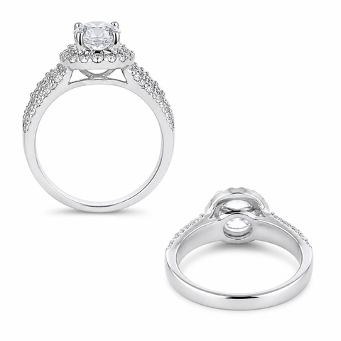 Nhẫn Cầu Hôn Vàng Trắng 10K Halo NVCH002 – 3 Mẫu Thiết Kế