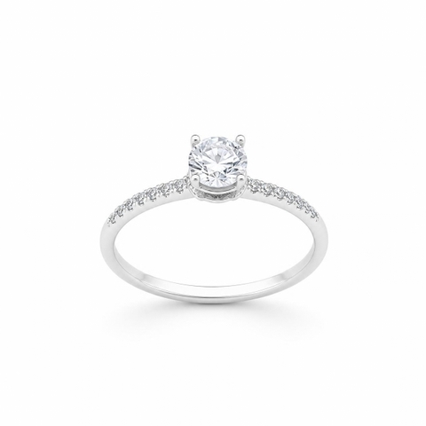 Nhẫn Cầu Hôn Vàng Trắng 10K Halo NVCH002 – 3 Mẫu Thiết Kế