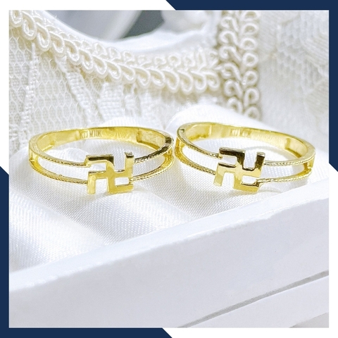 Nhẫn chữ vạn vàng tây 10k cho nữ mã 987TL33