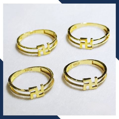 Nhẫn chữ vạn vàng tây 10k cho nữ mã 987TL33