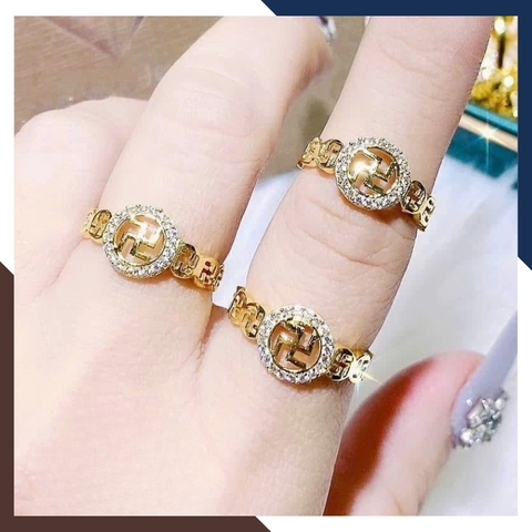 Nhẫn Chữ Vạn Vàng tây 10k Mã NVN66 - May Mắn, Tài Lộc Và Bình An