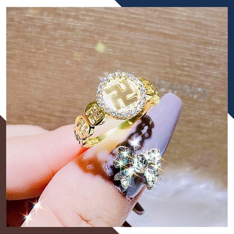 Nhẫn Chữ Vạn Vàng tây 10k Mã NVN66 - May Mắn, Tài Lộc Và Bình An