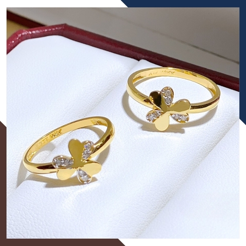 Nhẫn Cỏ 3 Lá Vàng Tây 10k Cho Nữ Đẹp NVN211