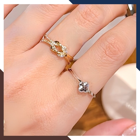 Nhẫn Cỏ 4 Lá Vàng Trắng 18k Đẹp Cho Nữ NVN219