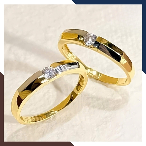 Nhẫn Cưới 1 Chỉ Vàng Tây 10k Đính Đá Đơn Giản NVCD80 – Tinh Tế & Tiết Kiệm Cho Cặp Đôi Trẻ