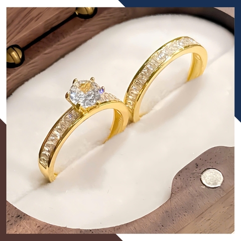 Nhẫn Cưới Cặp Đôi Vàng Tây 10k Đính Đá Gate Đẹp NVCD101 – Đơn Giản, Nhẹ Nhàng, Tiết Kiệm