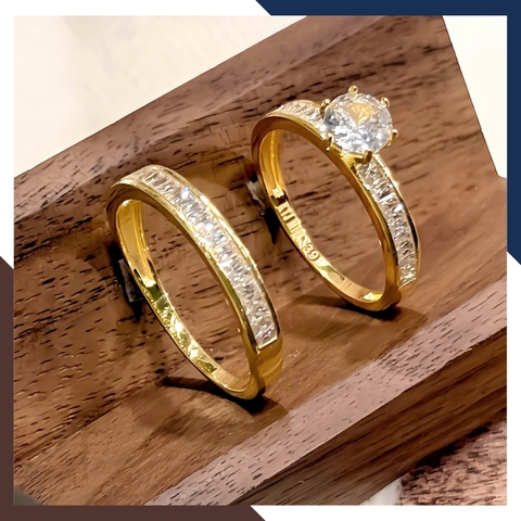 Nhẫn Cưới Cặp Đôi Vàng Tây 10k Đính Đá Gate Đẹp NVCD101 – Đơn Giản, Nhẹ Nhàng, Tiết Kiệm