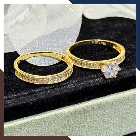 Nhẫn Cưới Cặp Đôi Vàng Tây 10k Đính Đá Gate Đẹp NVCD101 – Đơn Giản, Nhẹ Nhàng, Tiết Kiệm