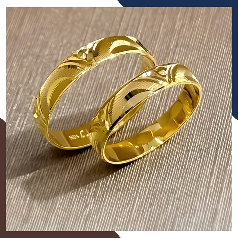 Nhẫn Cưới Trơn Đẹp, Nhẫn Cặp Đôi 1 Chỉ Vàng Tây 10k Không Đính Đá Giá Rẻ NVCD116