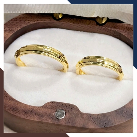 Nhẫn Cưới Trơn Đẹp, Nhẫn Cặp Đôi 1 Chỉ Vàng Tây 10k Không Đính Đá Giá Rẻ NVCD116