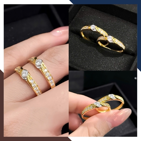 Nhẫn Cưới Vàng Tây 1 Chỉ Đính Đá Cho Cặp Đôi Mã NVCD68 – Giá Tốt, Thiết Kế Đẹp, Ý Nghĩa
