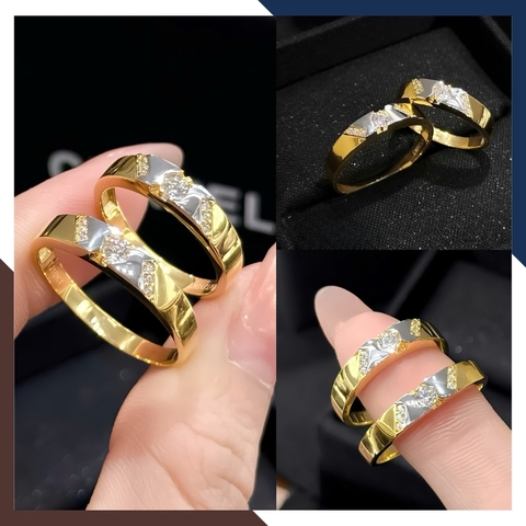Nhẫn Cưới Vàng Tây 1 Chỉ Đính Đá Cho Cặp Đôi Mã NVCD68 – Giá Tốt, Thiết Kế Đẹp, Ý Nghĩa