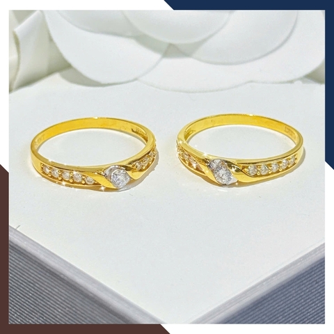 Nhẫn Cưới Vàng Tây 10k 1 Chỉ Đẹp NVCD135 – Mẫu Mới Đính Đá Cho Cặp Đôi Ngày Trọng Đại