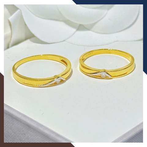 Nhẫn Cưới Vàng Tây 10k 1 Chỉ Đẹp NVCD135 – Mẫu Mới Đính Đá Cho Cặp Đôi Ngày Trọng Đại