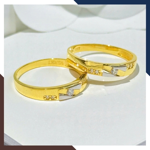 Nhẫn Cưới Vàng Tây 10k 1 Chỉ Đẹp NVCD135 – Mẫu Mới Đính Đá Cho Cặp Đôi Ngày Trọng Đại