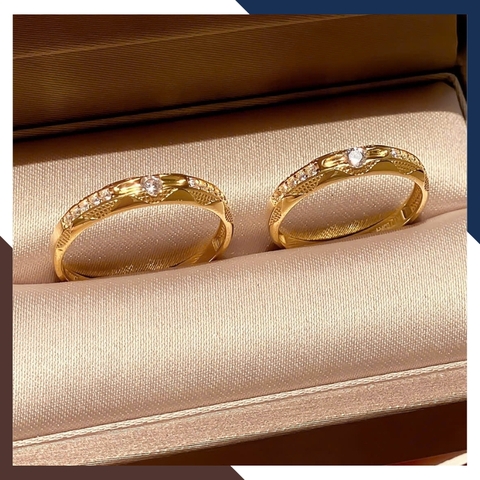 Nhẫn Cưới Vàng Tây 10k 1 Chỉ Đẹp NVCD90 – Nhiều Mẫu Đơn Giản Tinh Tế Dành Cho Cặp Đôi