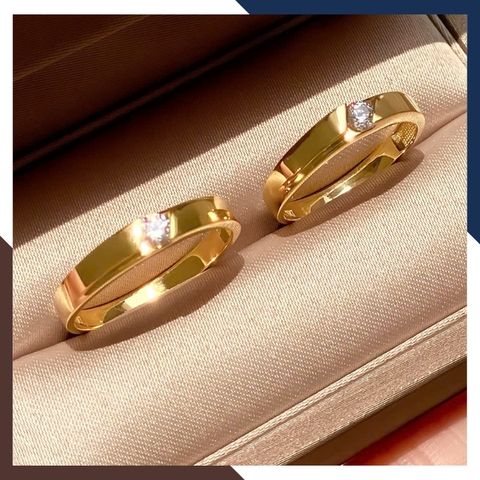 Nhẫn Cưới Vàng Tây 10k 1 Chỉ Đẹp NVCD90 – Nhiều Mẫu Đơn Giản Tinh Tế Dành Cho Cặp Đôi