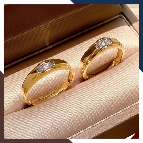 Nhẫn Cưới Vàng Tây 10k 1 Chỉ Đẹp NVCD90 – Nhiều Mẫu Đơn Giản Tinh Tế Dành Cho Cặp Đôi
