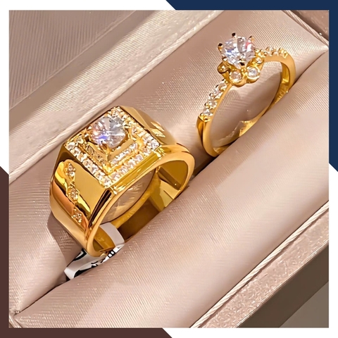 Nhẫn Cưới Vàng Tây 10k Bản To Đẹp Đính Đá NVCD102 – Thiết Kế Tinh Xảo, Sang Trọng & Nổi Bật